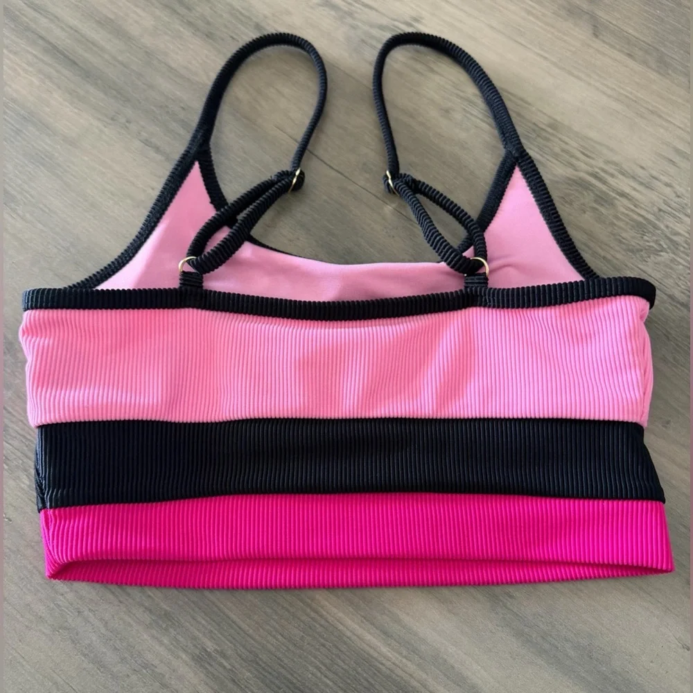 Beach Riot Eva High Tide Color Blocked Bikini Top XS B2688